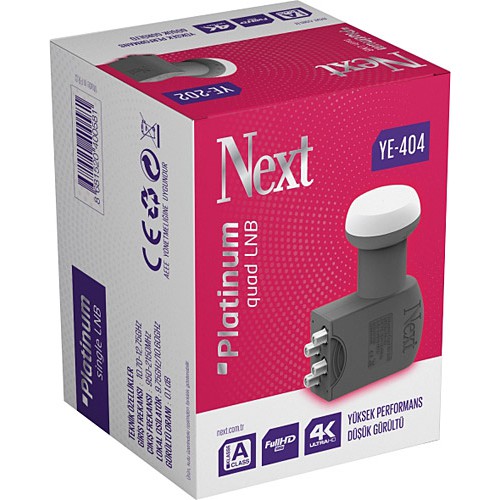 Next YE-404 Platinum 4'lü LNB Quad 0.1db Full HD 4K